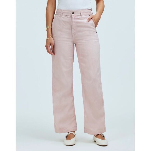 Madewell x MN Dye Studio Perfect Vintage Jeans Wide-Leg Carpenter Pink NWOT 28 - Picture 1 of 13